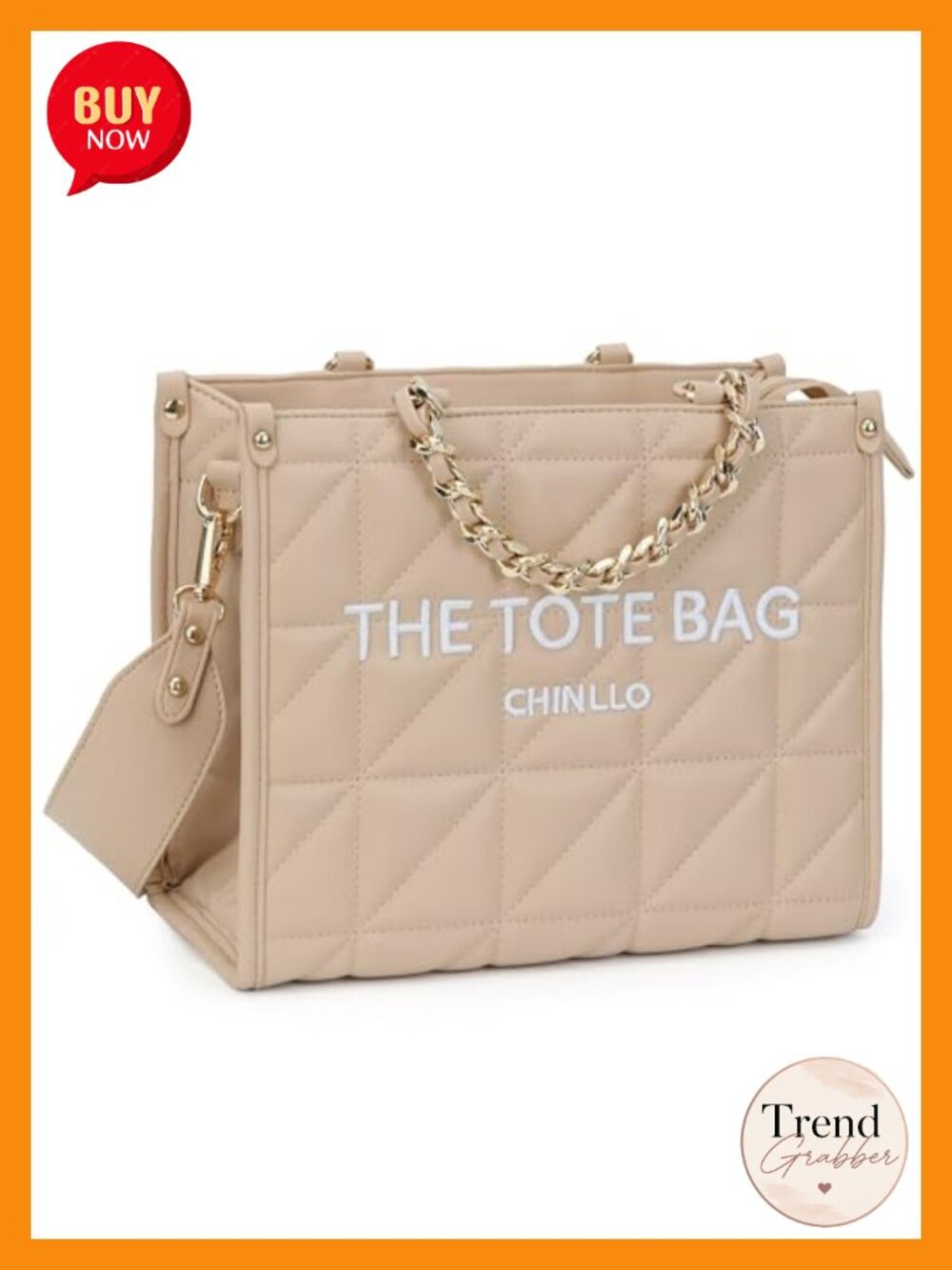 Quilted Faux Leather Tote Bag Medium Satchel Purse Detachable Strap